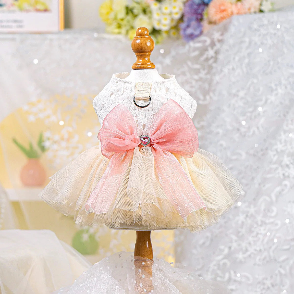 Various Pink Cat Princess Dress Puppy Bridal Party Attire Pet Skirt Tulle Skirt Costume for Small Dogs Cats